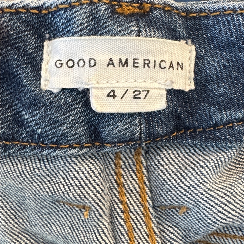 Good American Good Skate Wide-Leg Jeans in Dark Blue Wash, sz 4 - Picture 4 of 7